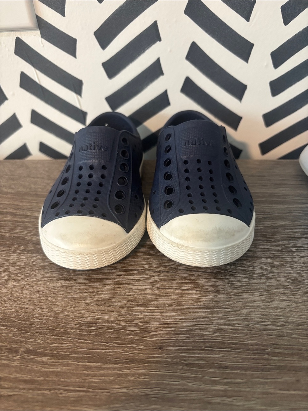 Native Kids Slip-On Sneakers in Navy and White